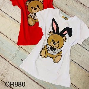 New bear with bunny ears t-shirts